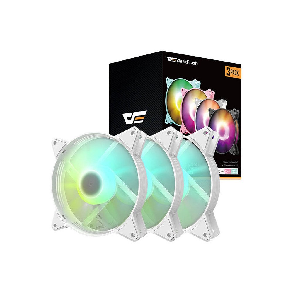 Arvuti ventilaatorikomplekt ARGB Darkflash C6 3in1 120x120 (valge)
