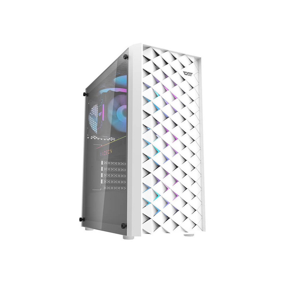 Darkflash DK351 datora korpuss (balts) + 4 RGB ventilatori