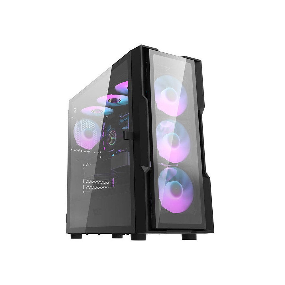 Darkflash DK431 Klaasist arvutikorpus (must) + 4 RGB ventilaatorit