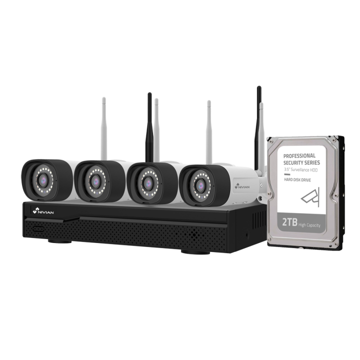 NIVIAN NV-KIT1030W6-4CAM-2TB 4CH NVR komplekts 2TB