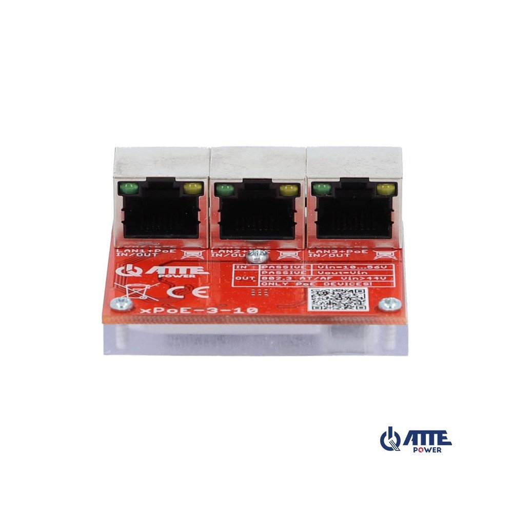 3 prievadu PoE jungiklis 10/100Mbps ATTE XPOE-3-10