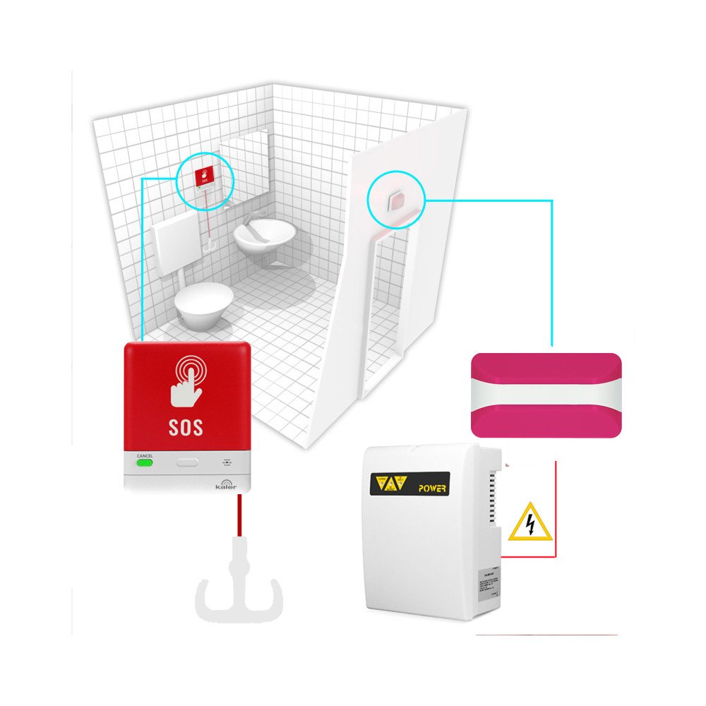 KALER calling system - toilet set for disabled people with emergency power supply