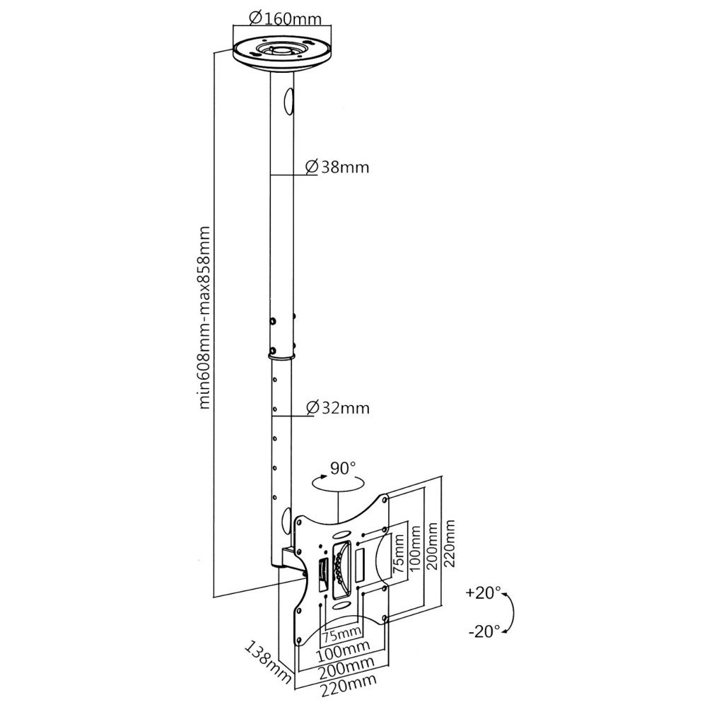 MONITOR CEILING MOUNT MC-504B MACLEAN