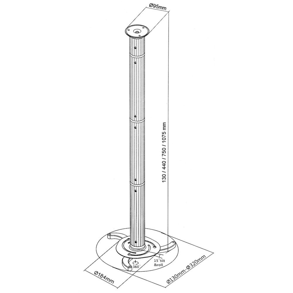 BRATECK-PRB-3 PROJECTOR BRACKET