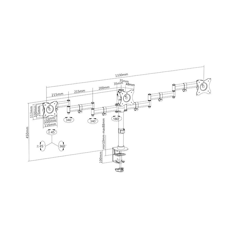 MC-691 MACLEAN DESK MONITOR BRACKET