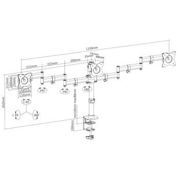 MC-691 MACLEAN DESK MONITOR BRACKET