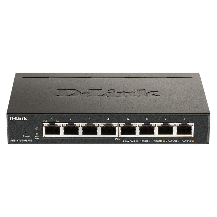 D-Link DGS-1100-08PV2 8 portu PoE slēdzis