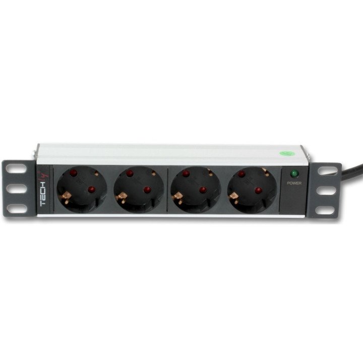 Techly I-CASE M10-4D 10" 1U 4x Schuko strāvas sloksne 3500W