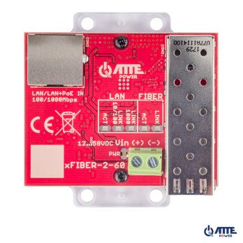 Gigabit media konverteris ATTE Ethernet - SFP, maitinimo tiekimo is PoE 802.3af arba PASSIVE galimybe. 1x LAN 10/100/1000 Mbps i