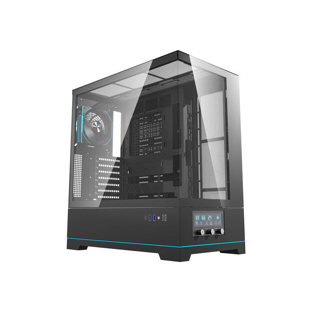 Darkflash DY451 PRO datora korpuss (melns) + 1 ventilators