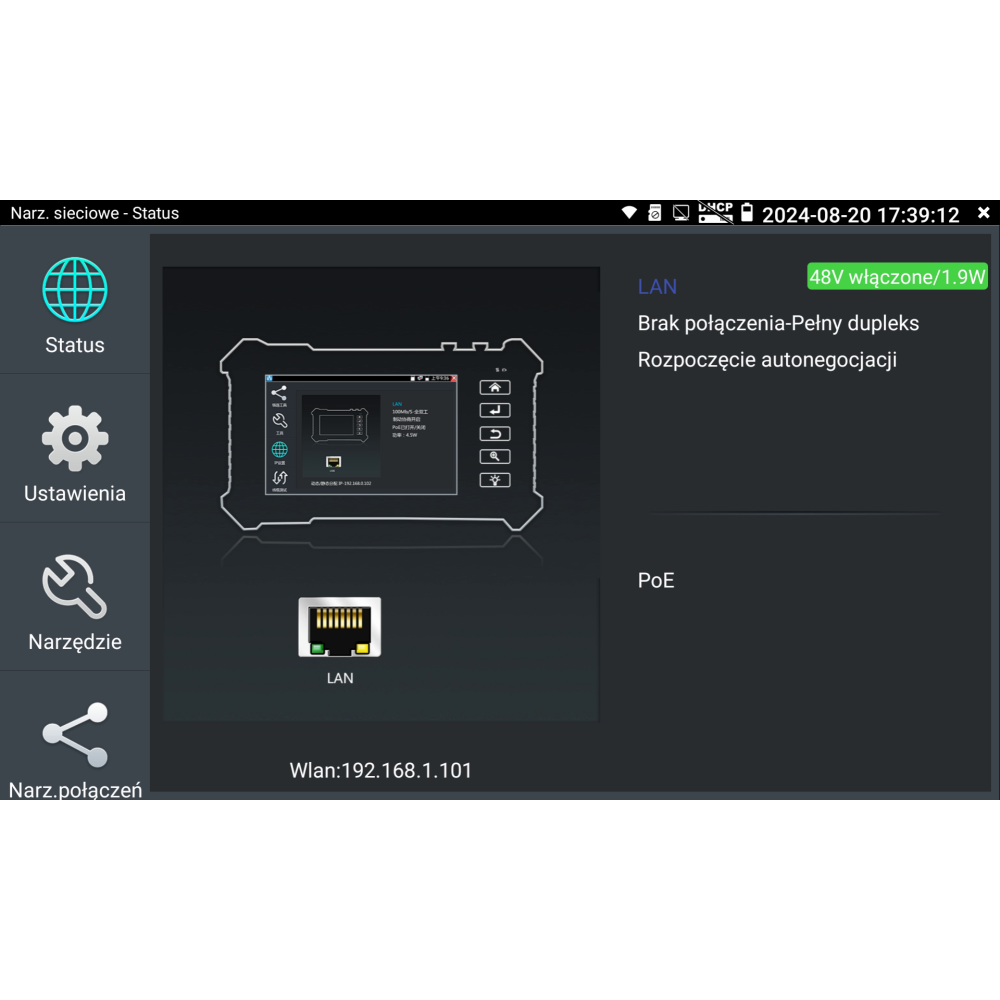 7" 4K 8Mpx VIDI-TES-7-PRO IP AHD CVI TVI HDMI-IN/OUT VGA-IN