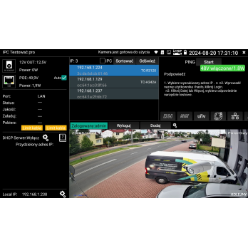 7" 4K 8Mpx VIDI-TES-7-PRO IP AHD CVI TVI HDMI-IN/OUT VGA-IN