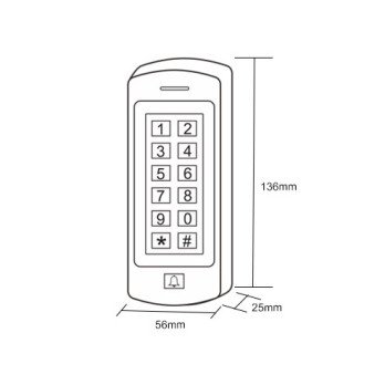 VIDI-AC-5CS-S - VidiLine kodinis uzraktas su RFID skaitytuvu BELL + NUOTOLINIO PULTAS
