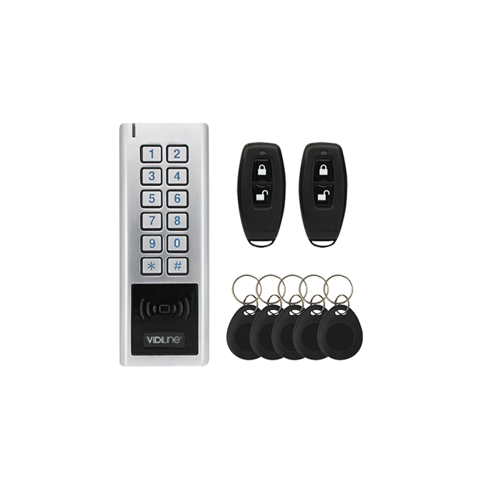 VIDI-AC-4CS-WKIT2 - Juhtmevaba juurdepaasu juhtimiskomplekt luku ja kaugjuhtimispuldidega