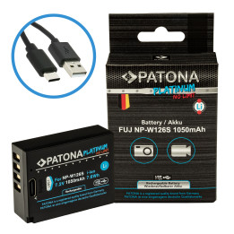 Aku Fuji NP-W126S 1050mAh ličio jonų platininis USB-C įkrovimas
