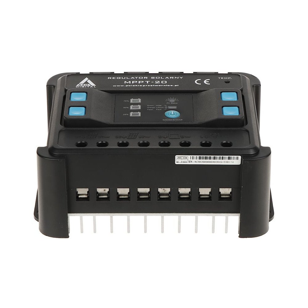 SAULES BATERIJAS UZLADES REGULATORS SCC-20A-MPPT AZO Digital