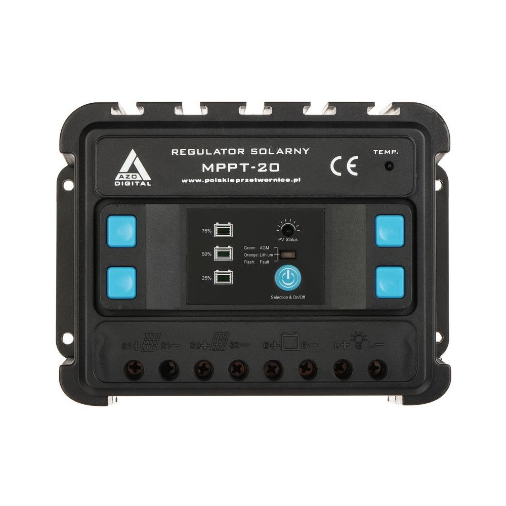 PAIKESE AKU LAADIMISE REGULAATTOR SCC-20A-MPPT AZO Digital