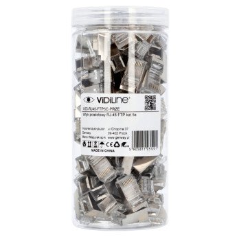 RJ-45 FTP PLUG, kat. 5e, AR AREJA EKRANU, 100 gab.