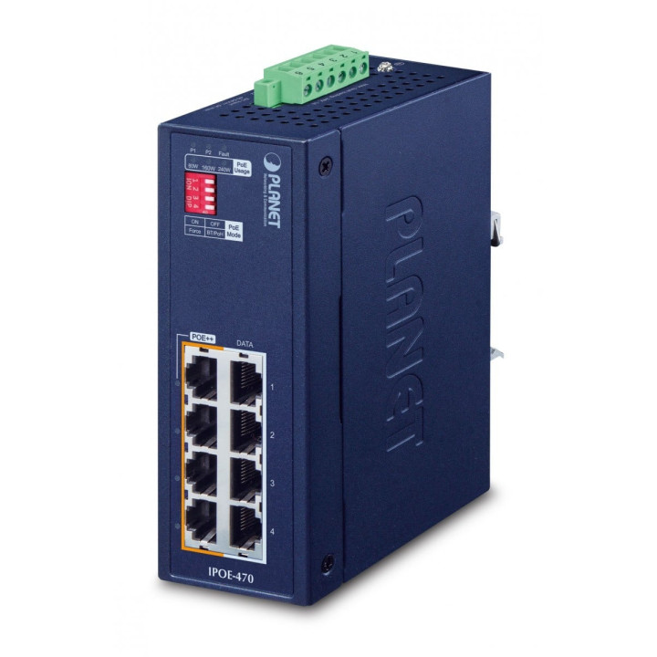 Planet IPOE-470 Industrial 8-Port Gigabit Ethernet PoE Switch