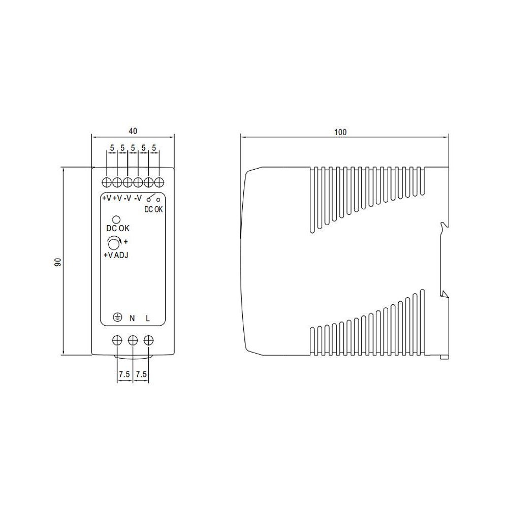 SWITCHING POWER SUPPLY MDR-40-12