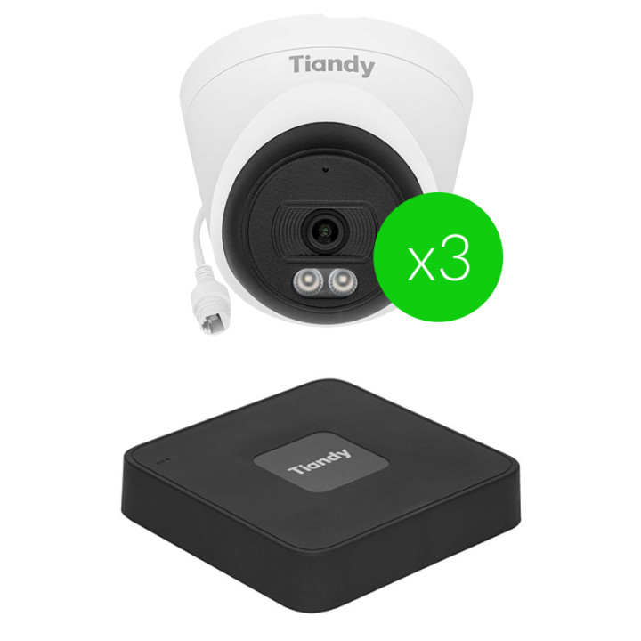 Tiandy KIT-3104-320-3 IP Surveillance Kit with 3 TC-C320N Cameras and NVR