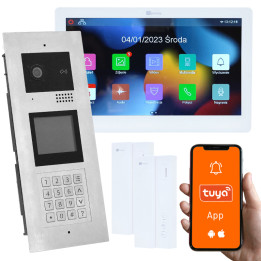 Домофон Genway KIT-F-M91-V13-2X-A01 Multi-Family Video Intercom Kit for 2 Families with Extra Handset, Code/Card/Key Fob Opening