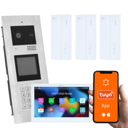 Домофон Genway KIT-F-M91-V1301-ALL3 Multi-Apartment Video Intercom Kit for 4 Families, Code/Card/Key Fob Entry, Tuya Smartphone 