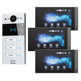 Комплект IP-видеодомофонии Akuvox R20BX3 с тремя мониторами S563W 8"