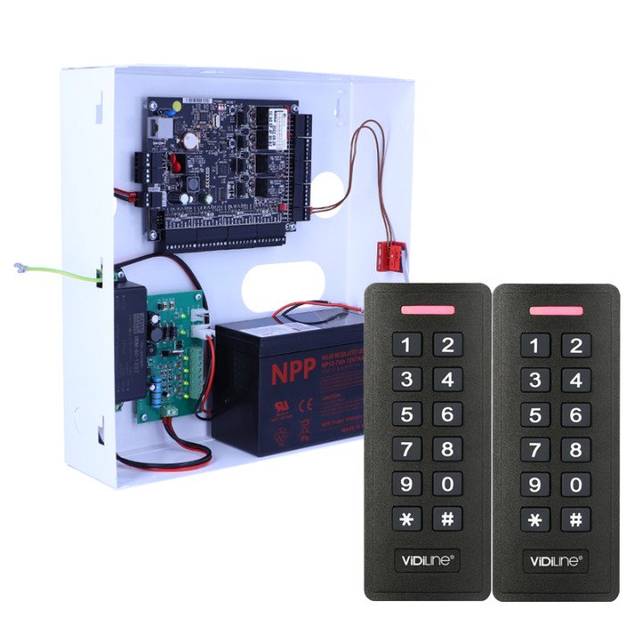 VidiLine VIDI-AC-KD4-2CS-2 Access Control Kit – 4 Doors, 2 Readers