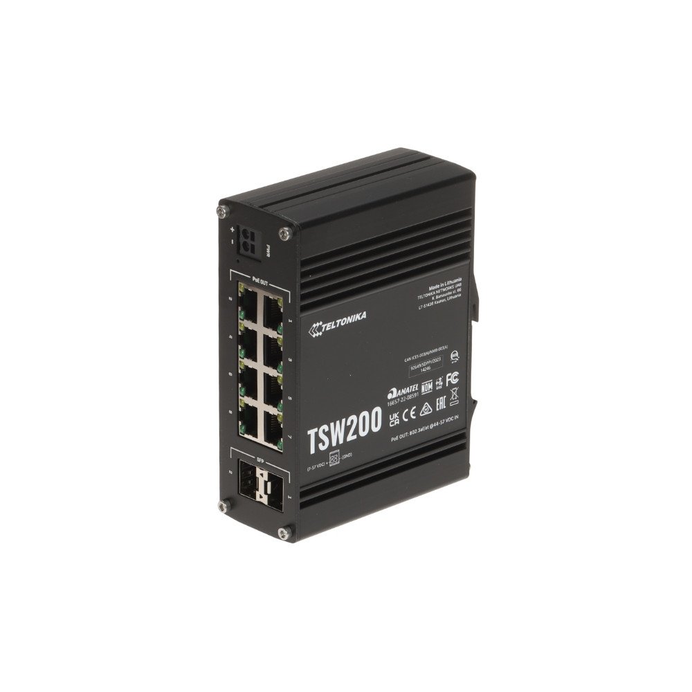 INDUSTRIAL POE SWITCH TSW200 8-PORTTINEN SFP Teltonika
