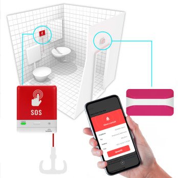 KALER-soittojarjestelma - wc-setti vammaisille + ALARM alypuhelimelle