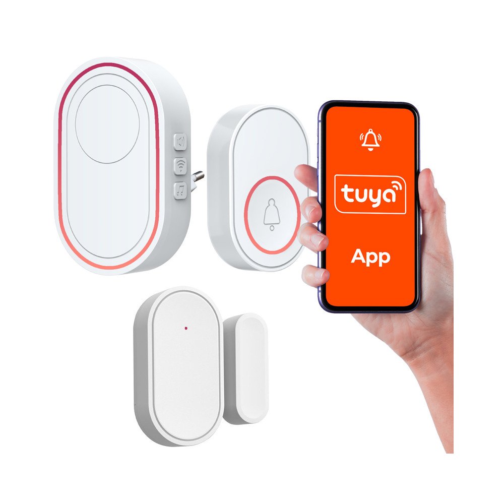 Tuya Wi-Fi langaton ovikello + Halytin ikkunan tai oven avautumisanturilla