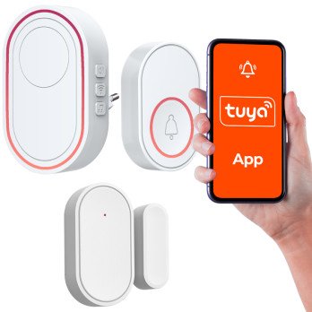 Tuya Wi-Fi langaton ovikello + Halytin ikkunan tai oven avautumisanturilla