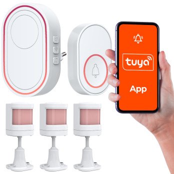 Tuya langaton Wi-Fi-halytys 3 PIR-anturilla + paniikkipainike