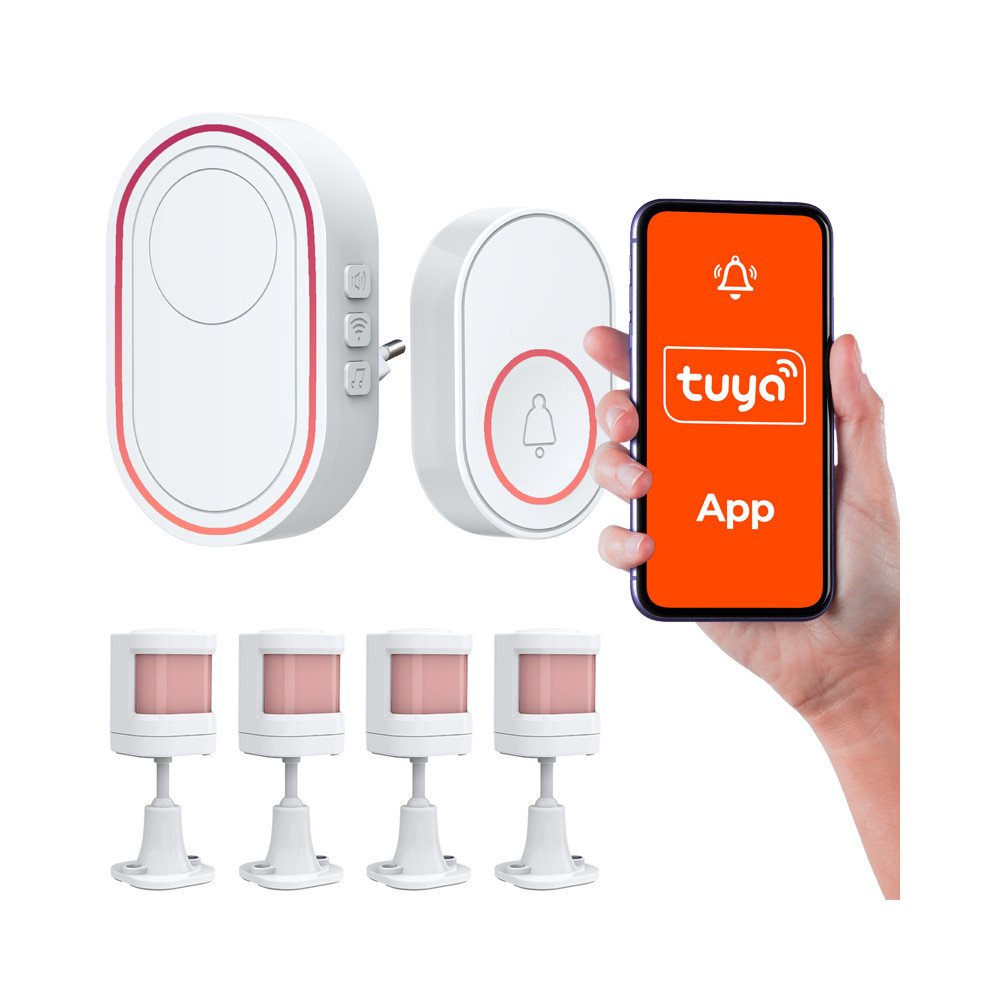 Tuya bezvadu Wi-Fi modinatajs 4 kustibu sensori + panikas poga