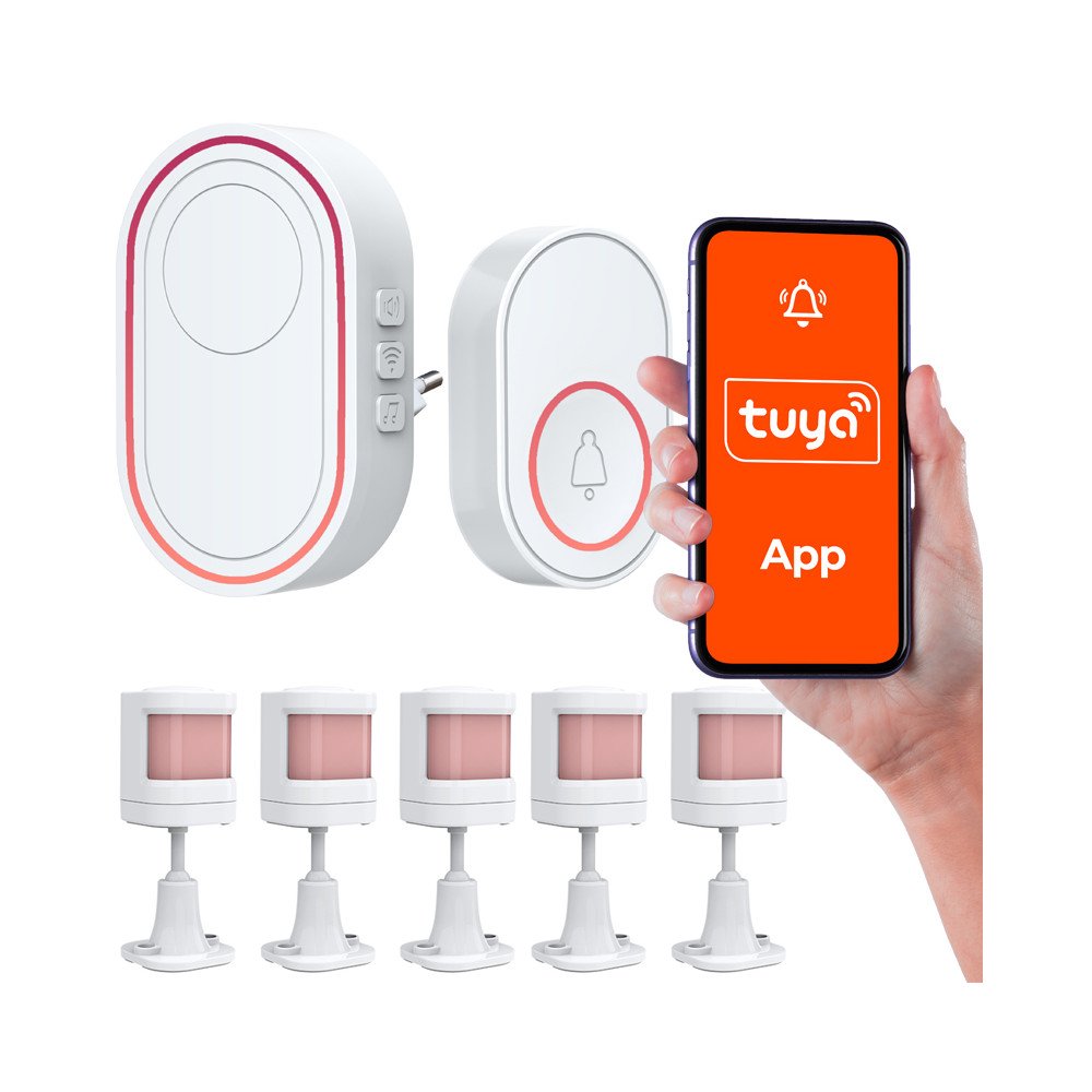 Tuya juhtmevaba Wi-Fi alarm 5 PIR anduriga + paanikanupp