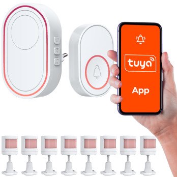 Tuya langaton Wi-Fi-halytys 8 PIR-liiketunnistimella + paniikkipainike