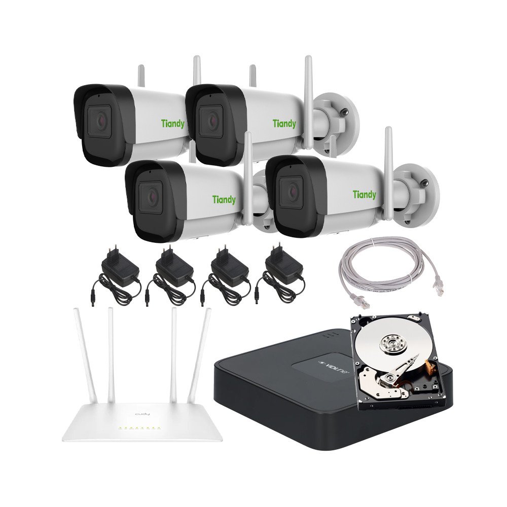 Tiandy 4 wireless WiFi monitoring kit