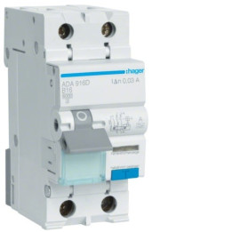 Hager ADA916D RCBO 1P+N 16A 30mA Type A 6kA
