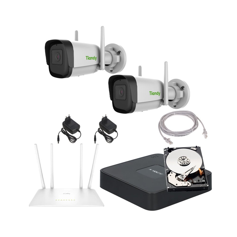 Tiandy 2 wireless WiFi monitoring kit