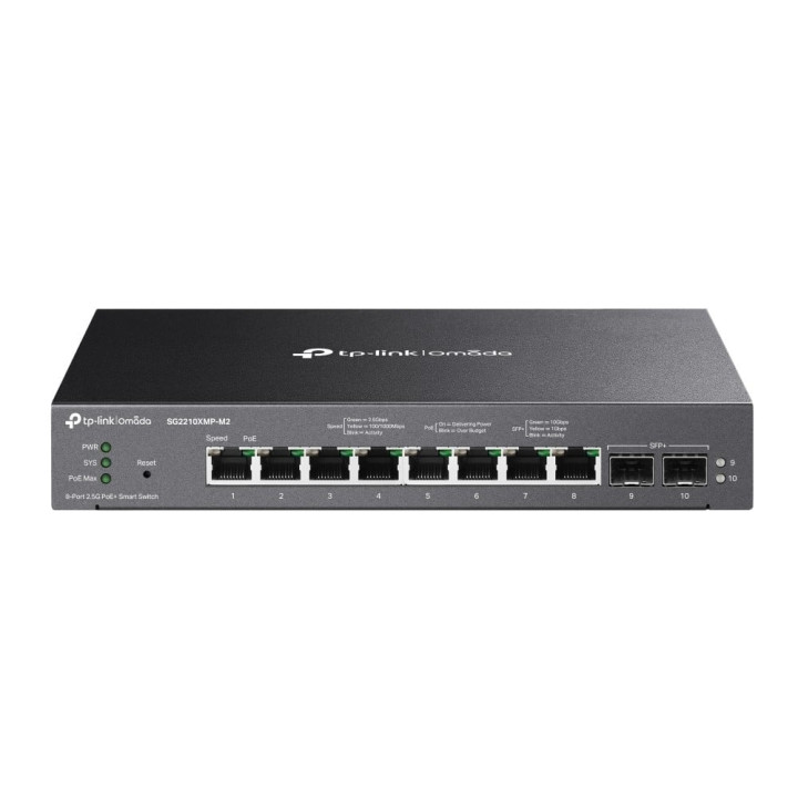 TP-Link SG2210XMP-M2 Omada 8-Port 2.5GBASE-T and 2-Port 10GE SFP+ Smart Switch