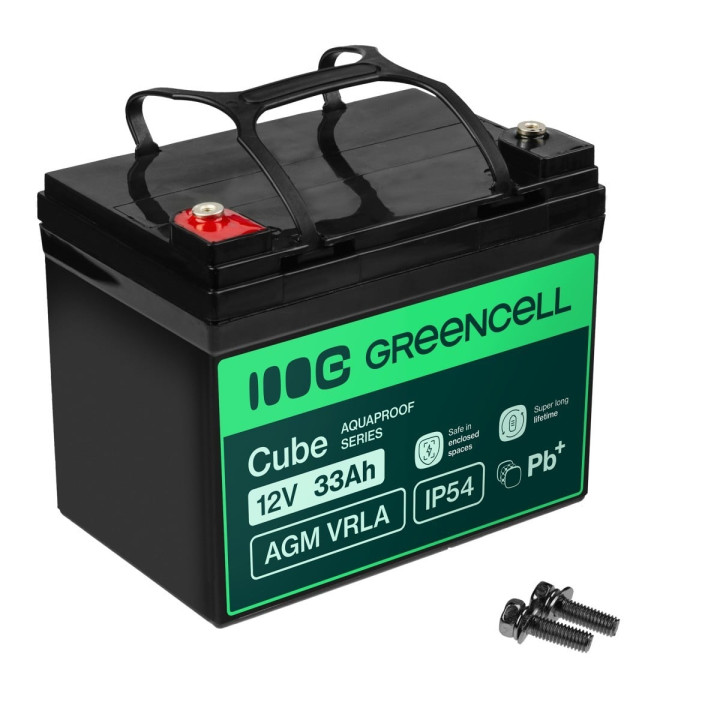 Green Cell AGM12V33AH-J AGM VRLA IP54 12V 33Ah Maintenance-Free Battery