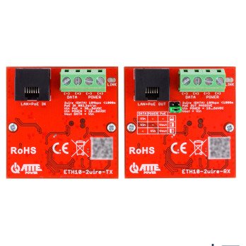 ETH10-2WIRE-SET ATTE komplekt LAN + PoE edastamiseks kahe kaabli kaudu 10Mbps kuni 1000m