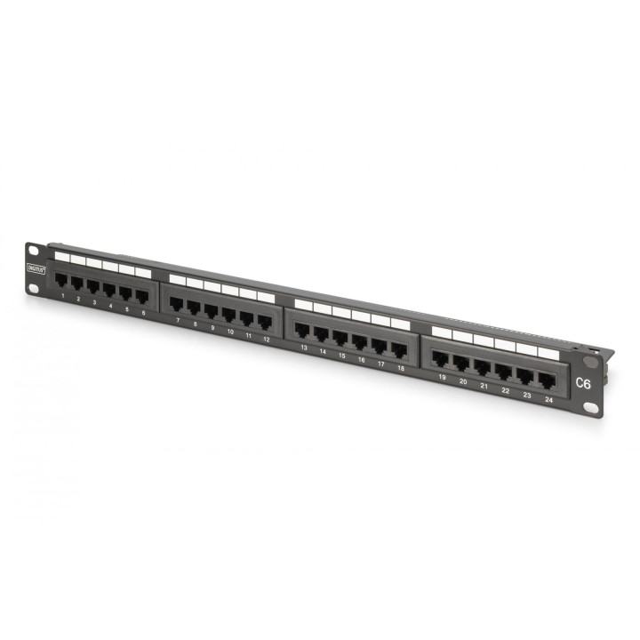 DIGITUS DN-91624U-CR Cat6 U/UTP патч-панель 1U 24 порта