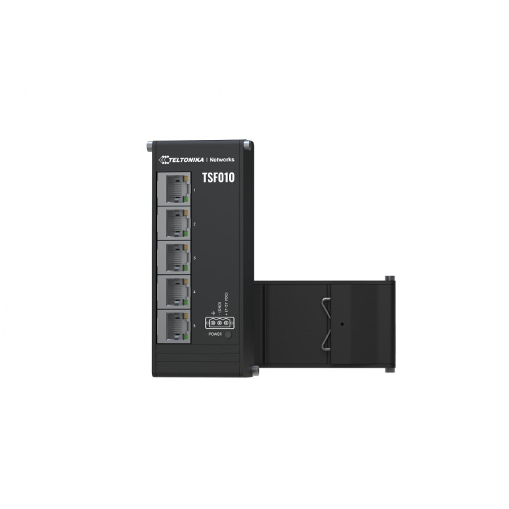 Teltonika TSF010000000 5-Port 10/100 Flat Industrial Unmanaged Switch