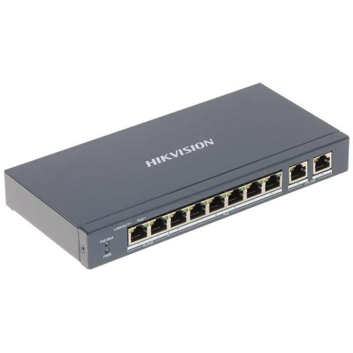Hikvision DS-3E1310HP-EI 8 portu PoE slēdzis