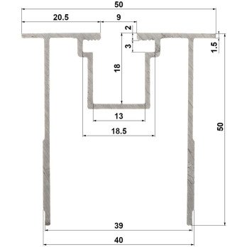 MOUNTING PROFILE USP-SM-1650 FOR PHOTOVOLTAIC PANELS