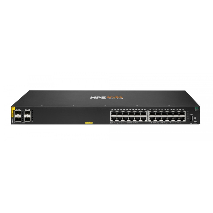 Aruba Networking CX 6000 24-Port 10/100/1000 PoE+ Switch with 4 SFP+ R8N87B