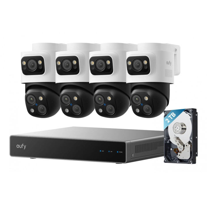 Eufy S4 Max NVR apsaugos sistema (E8E00322) – 4K/8MP, juoda/pilka/balta