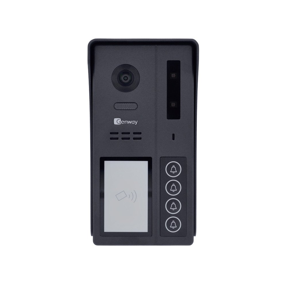 Genway F-S64-2W - 4-family video intercom panel with F series card reader